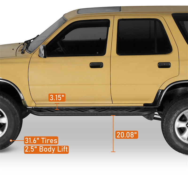 Load image into Gallery viewer, Nerf Side Steps for 1990-1995 Toyota 4Runner 2nd Gen 4-Door Hooke Road b9701s 6