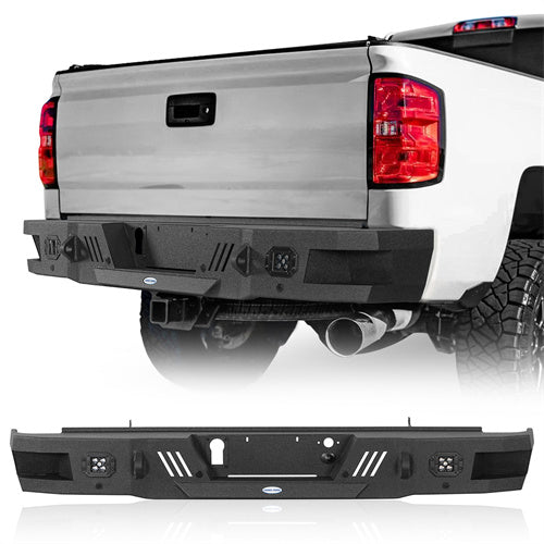 Hooke Road Rear Bumper for 2011-2019 Chevy Silverado & GMC Sierra 2500/3500HD b9530 1