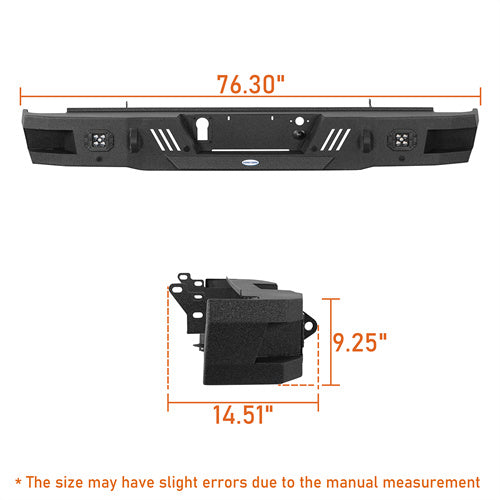 Load image into Gallery viewer, Hooke Road Rear Bumper for 2011-2019 Chevy Silverado & GMC Sierra 2500/3500HD b9530 5