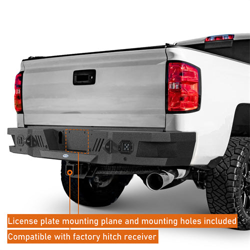 Load image into Gallery viewer, Hooke Road Rear Bumper for 2011-2019 Chevy Silverado & GMC Sierra 2500/3500HD b9530 7