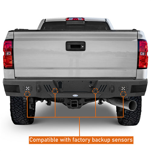 Load image into Gallery viewer, Hooke Road Rear Bumper for 2011-2019 Chevy Silverado & GMC Sierra 2500/3500HD b9530 8