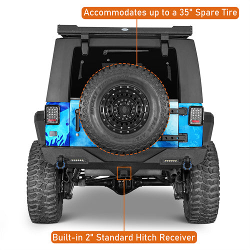 Load image into Gallery viewer, Hooke Road® Different Trail Rear Bumper w/Hitch Receiver(07-18 Jeep Wrangler JK)
