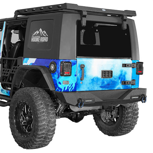 Load image into Gallery viewer, HookeRoad Different Trail Rear Bumper w/Hitch Receiver & LED Lights for 2007-2018 Jeep JK b2030s 2