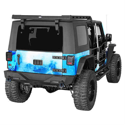 Load image into Gallery viewer, HookeRoad Different Trail Rear Bumper w/Hitch Receiver & LED Lights for 2007-2018 Jeep JK b2030s 3