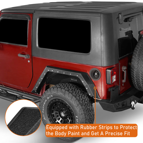 Load image into Gallery viewer, Hooke Road Rear Fender Flares for 2007-2018 Jeep Wrangler JK 2-Door b2105 10