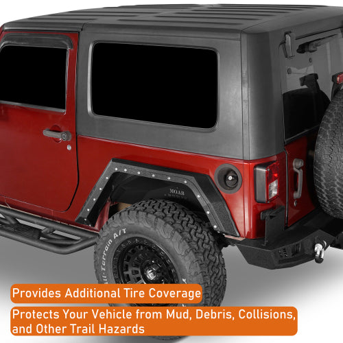 Load image into Gallery viewer, Hooke Road Rear Fender Flares for 2007-2018 Jeep Wrangler JK 2-Door b2105 11