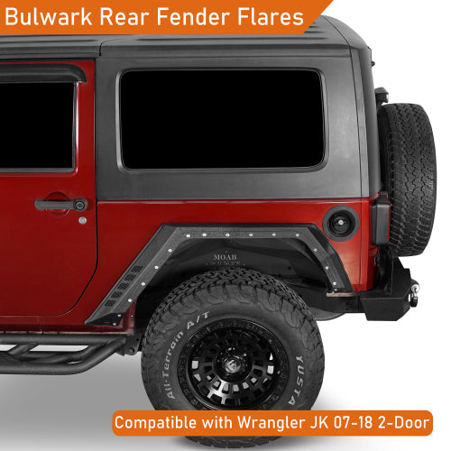 Load image into Gallery viewer, Hooke Road Rear Fender Flares for 2007-2018 Jeep Wrangler JK 2-Door b2105 8