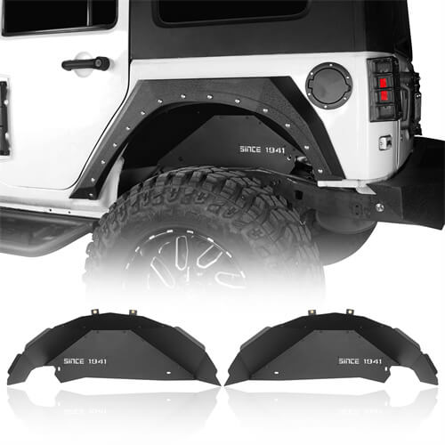 HookeRoad Jeep JK Rear MOAB Inner Fender Liners for 2007-2018 Jeep Wrangler JK b2068 2