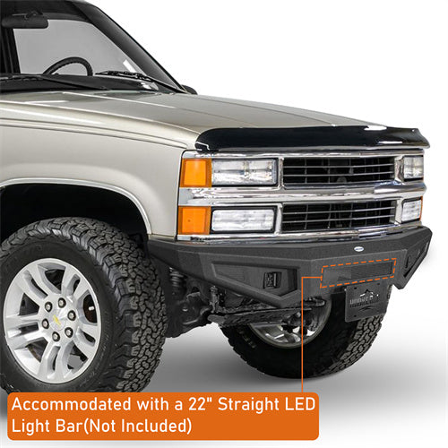 Load image into Gallery viewer, Hooke Road Steel Front Bumper for 1988-1998 Chevy C/K 1500 2500 3500 & GMC Sierra 1500 2500 3500 b9081 10
