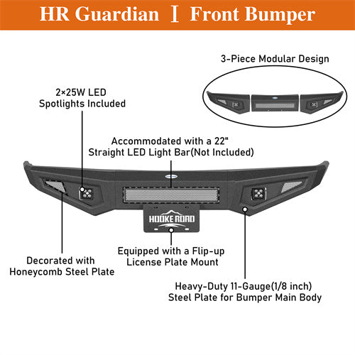 Load image into Gallery viewer, Hooke Road Steel Front Bumper for 1988-1998 Chevy C/K 1500 2500 3500 & GMC Sierra 1500 2500 3500 b9081 12