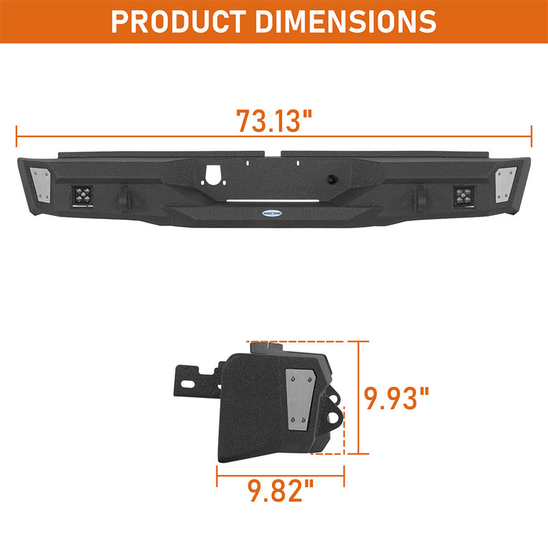 Load image into Gallery viewer, Hooke Road Steel Rear Bumper for 2000-2006 Toyota Tundra b5251 4
