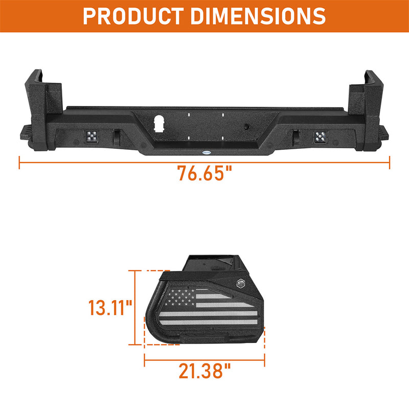 Load image into Gallery viewer, Rear Bumper w/ Bedside Slider Steps for 2016-2023 Toyota Tacoma Hooke Road b4234s 4