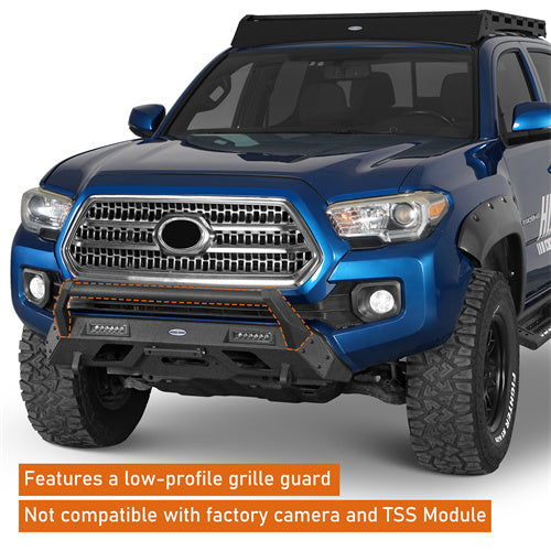 Hooke Road Toyota Tacoma 2016-2023 Winch Bumper w/ low-profile Grille Guard b4228s 6