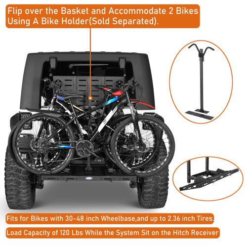 Load image into Gallery viewer, Hooke Road  Jeep Wrangler Tailgate Cargo Carrier w/ Foldable Table for 2007-2018 Jeep Wrangler JK b2100s 12