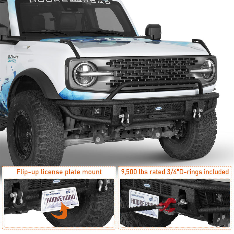Load image into Gallery viewer, Tubular Front Bumper for 2021-2026 Ford Bronco Hooke Road b8953s 6