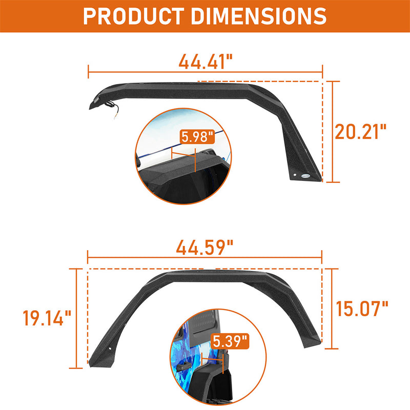 Load image into Gallery viewer, Flat Front Fender Flares w/ LED Turn Signal Lights For 2018-2026 Jeep Wrangler JL - Hooke Road