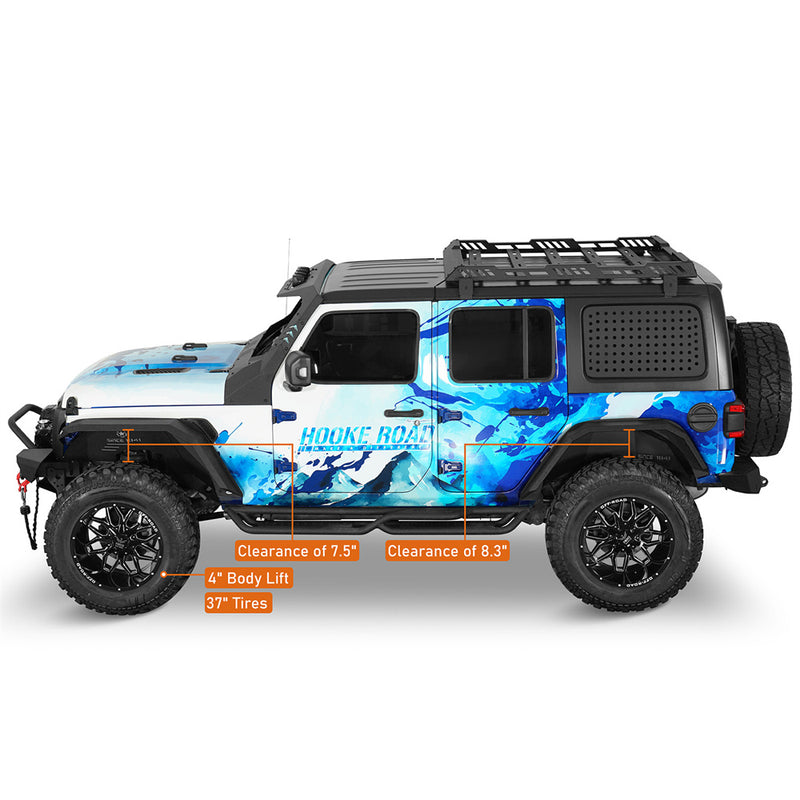 Load image into Gallery viewer, Flat Front Fender Flares w/ LED Turn Signal Lights For 2018-2026 Jeep Wrangler JL - Hooke Road