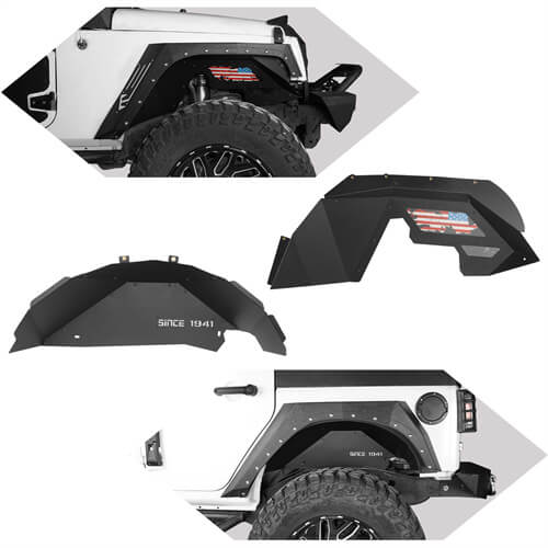 Load image into Gallery viewer, HookeRoad Jeep JK Front & Rear Inner Fender Liners Kit for 2007-2018 Jeep Wrangler JK b20672068 3