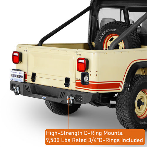 Hooke Road Jeep CJ Rear Bumper w/ LED Lights for 1976-1986 Jeep CJ-5 CJ-7 CJ-8 Scrambler b1082s 11