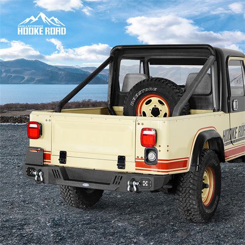 Load image into Gallery viewer, Hooke Road Jeep CJ Rear Bumper w/ LED Lights for 1976-1986 Jeep CJ-5 CJ-7 CJ-8 Scrambler b1082s 5