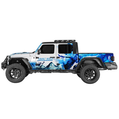 Load image into Gallery viewer, Jeep Flat Front Fender Flares for 2018-2025 Jeep Wrangler JL & 2020-2025 Gladiator JT Hooke Road b30332s 4