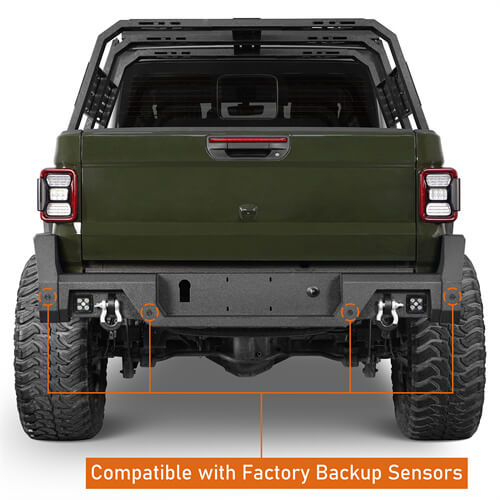 Load image into Gallery viewer, 2020-2024 Jeep Gladiator JT Rear Bumper Offroad Bumper 4x4 Truck Parts - Hooke Road b7019s 11