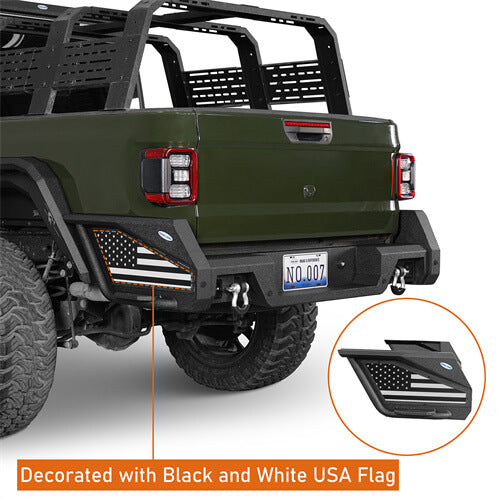 Load image into Gallery viewer, 2020-2024 Jeep Gladiator JT Rear Bumper Offroad Bumper 4x4 Truck Parts - Hooke Road b7019s 12