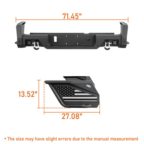 Load image into Gallery viewer, 2020-2024 Jeep Gladiator JT Rear Bumper Offroad Bumper 4x4 Truck Parts - Hooke Road b7019s 20