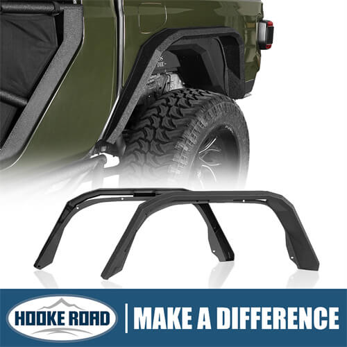 Load image into Gallery viewer, 2020-2023 Jeep Gladiator JT Steel Flat Rear Fender Flares - Hooke Road b7016s 1