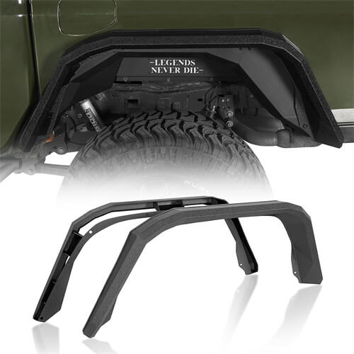 Load image into Gallery viewer, 2020-2023 Jeep Gladiator JT Steel Flat Rear Fender Flares - Hooke Road b7016s 2