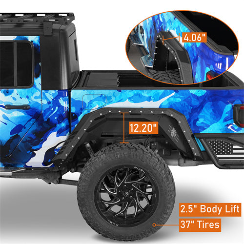 Load image into Gallery viewer, Hooke Road 2020-2025 Jeep Gladiator Rear Fender Flares b7020s 9