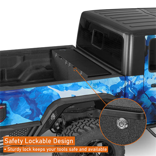 Hooke Road 2020-2025 Jeep Gladiator Tool Box Lockable Storage Box b7026s 8