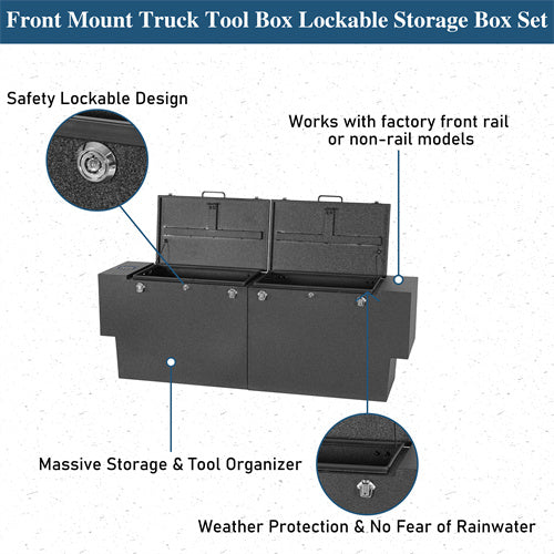 Hooke Road 2020-2025 Jeep Gladiator Tool Box Lockable Storage Box b7026s 9