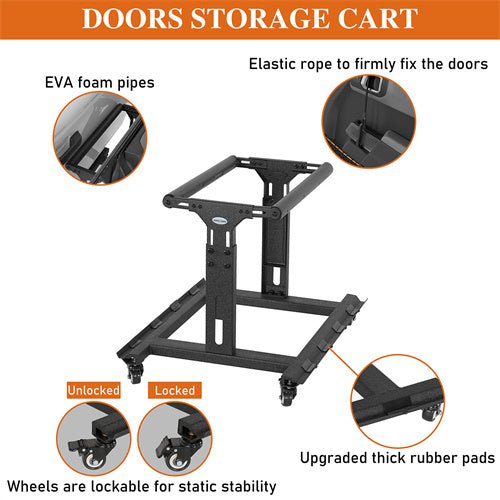 Load image into Gallery viewer, Door Storage Rack Cart Fits For 2 Doors 97-23 Jeep Wrangler TJ JK JL Gladiator JT & 21-23 Ford Bronco - HookeRoad b1033 9