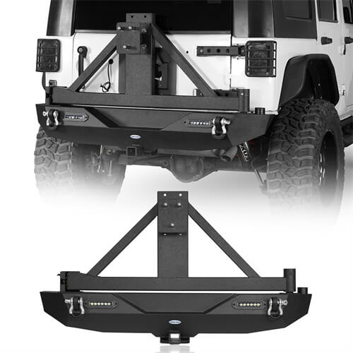 Load image into Gallery viewer, HookeRoad Jeep JK Rear Bumper w/Tire Carrier & Hitch Receiver for 2007-2018 Jeep Wrangler JK  b2029s 2