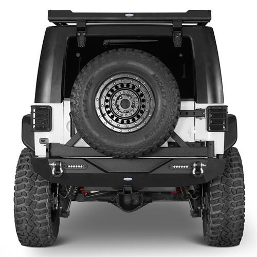 Load image into Gallery viewer, HookeRoad Jeep JK Rear Bumper w/Tire Carrier & Hitch Receiver for 2007-2018 Jeep Wrangler JK  b2029s 4