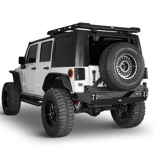 Load image into Gallery viewer, HookeRoad Jeep JK Rear Bumper w/Tire Carrier &amp; Hitch Receiver for 2007-2018 Jeep Wrangler JK  b2029s 5
