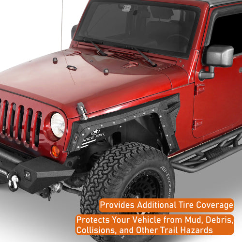 Load image into Gallery viewer, Hooke Road Jeep JK Front Fender Flares for 2007-2018 Jeep Wrangler JK b2103 11