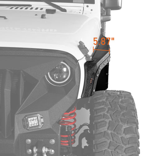Load image into Gallery viewer, Hooke Road Jeep JK Front Fender Flares for 2007-2018 Jeep Wrangler JK b2103 9