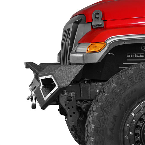 HookeRoad Jeep JL Full Width Front Bumper w/Winch Plate for 2018-2024 Jeep Wrangler JL b3013s 3