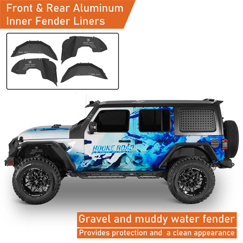 Load image into Gallery viewer, Hooke Road 2018-2025 Jeep JL Inner Fender Liner Front & Rear Aluminum b3085s 8