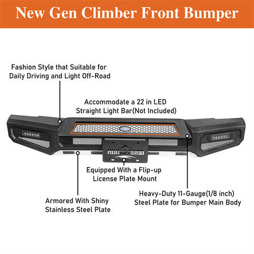 Load image into Gallery viewer, Jeep Wrangler JL Front Bumper Gladiator JT Front Bumper 4x4 Jeep Parts - Hooke Road b3065 14