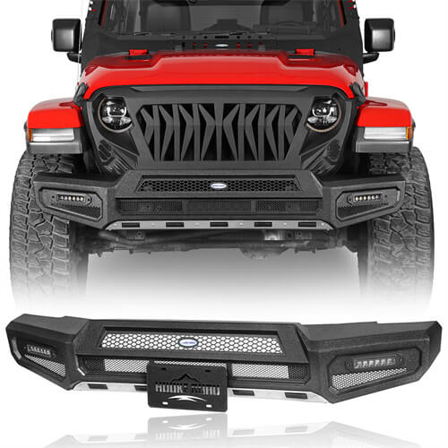 Load image into Gallery viewer, Jeep Wrangler JL Front Bumper Gladiator JT Front Bumper 4x4 Jeep Parts - Hooke Road b3065 2