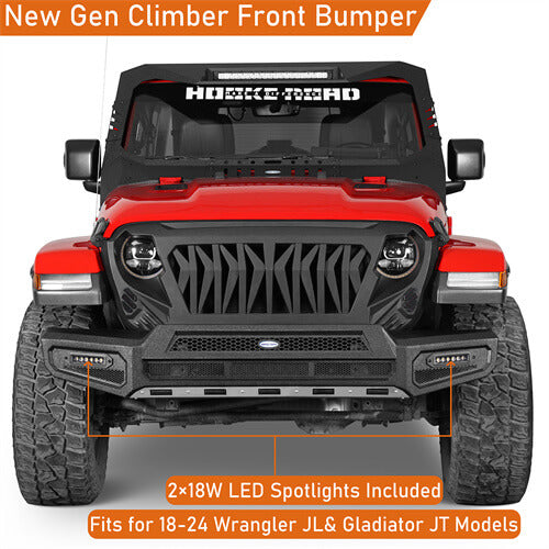 Load image into Gallery viewer, Jeep Wrangler JL Front Bumper Gladiator JT Front Bumper 4x4 Jeep Parts - Hooke Road b3065 6