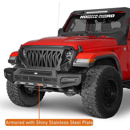 Load image into Gallery viewer, Jeep Wrangler JL Front Bumper Gladiator JT Front Bumper 4x4 Jeep Parts - Hooke Road b3065 9