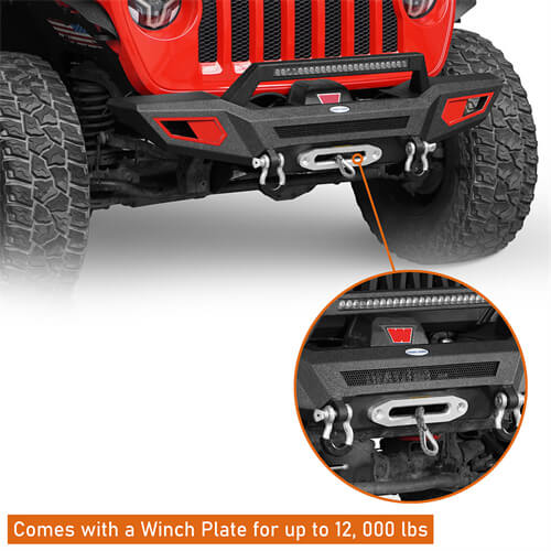 Load image into Gallery viewer, Jeep JL & JT Front Bumper 4x4 jeep parts w/Winch Plate & Light Bar- Hooke Road b3044s 14