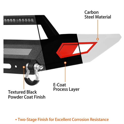 Load image into Gallery viewer, Jeep JL & JT Front Bumper 4x4 jeep parts w/Winch Plate & Light Bar- Hooke Road b3044s 18