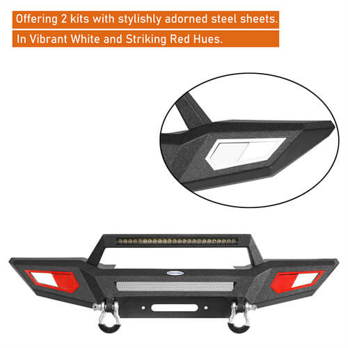 Load image into Gallery viewer, Jeep JL & JT Front Bumper 4x4 jeep parts w/Winch Plate & Light Bar- Hooke Road b3044s 19