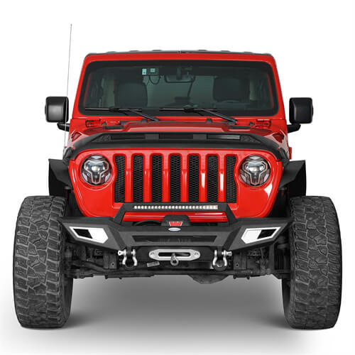 Load image into Gallery viewer, Jeep JL & JT Front Bumper 4x4 jeep parts w/Winch Plate & Light Bar- Hooke Road b3044s 5