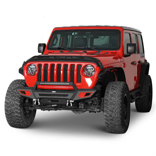 Load image into Gallery viewer, Jeep JL & JT Front Bumper 4x4 jeep parts w/Winch Plate & Light Bar- Hooke Road b3044s 7